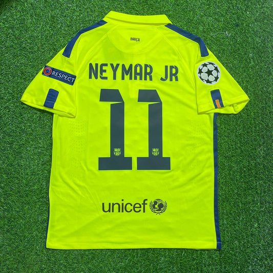 Maillot de football rétro jaune FC Barcelone Neymar Jr saison 14/15