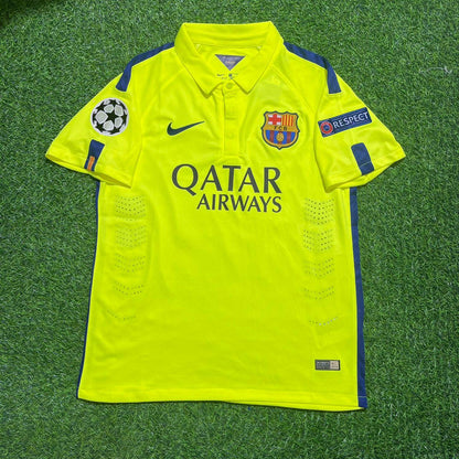 Barcelona Neymar Jr 14/15 Retro Yellow Football Jersey Soccer Shirt