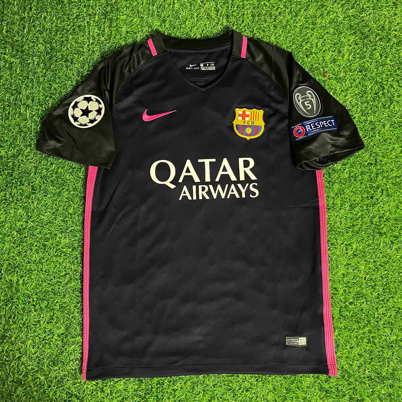 Barcelona Neymar Jr 2014/15 Retro Black Pink Football Jersey