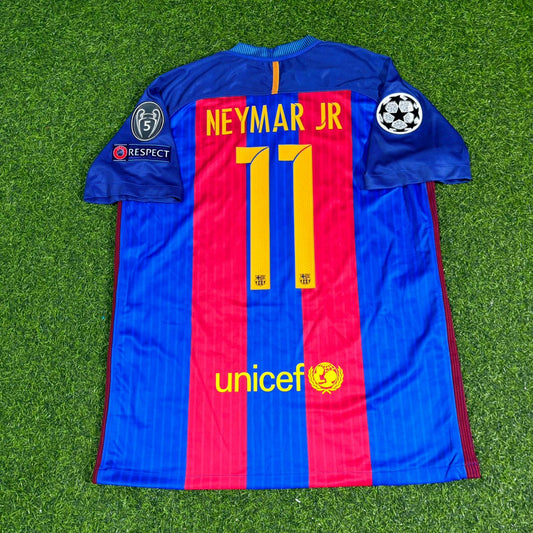 Maillot de football rétro domicile FC Barcelone Neymar Jr 2016-2017