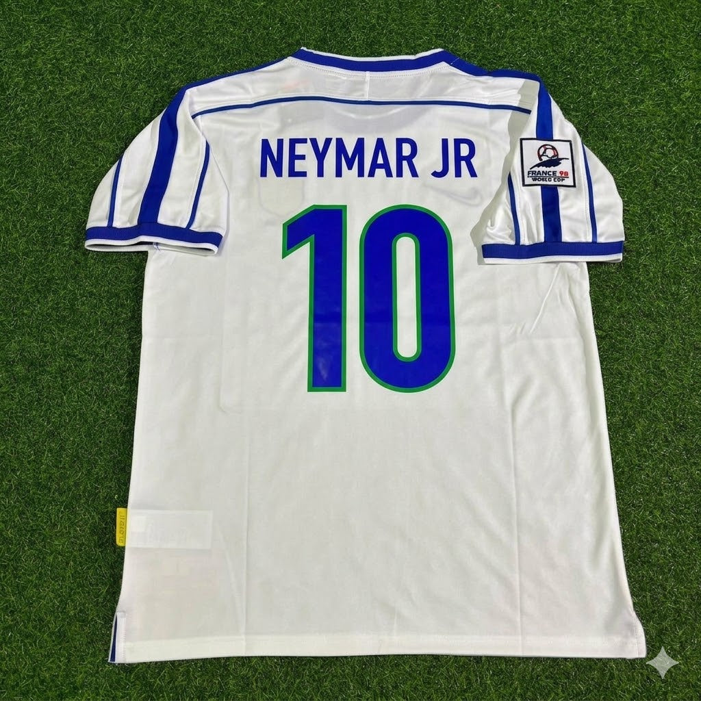 Brazil Neymar Jr. #10 World Cup Retro Football Jersey