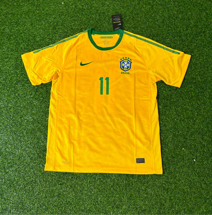 Brazil World Cup 2010 Neymar JR Retro Yellow Jersey Trikot