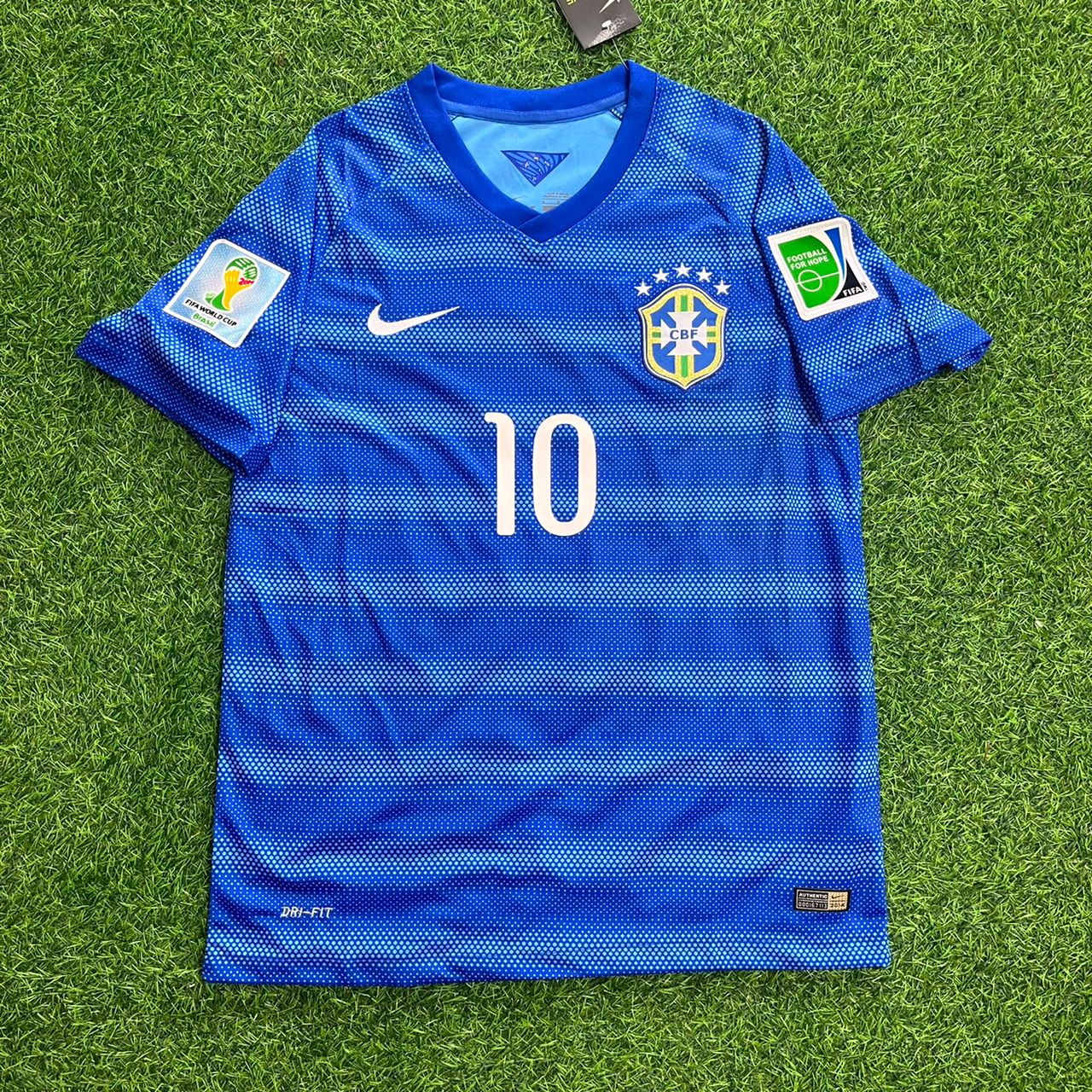 Brazil World Cup 2014 Neymar JR 10- Retro Blue Jersey Trikot