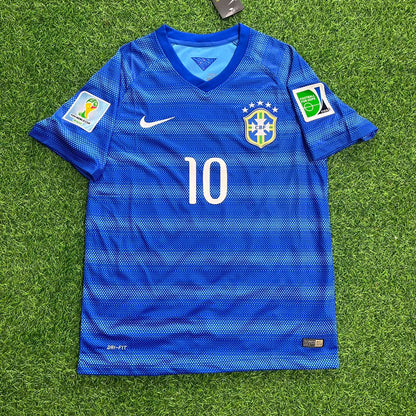 Brazil World Cup 2014 Neymar JR 10- Retro Blue Jersey Trikot