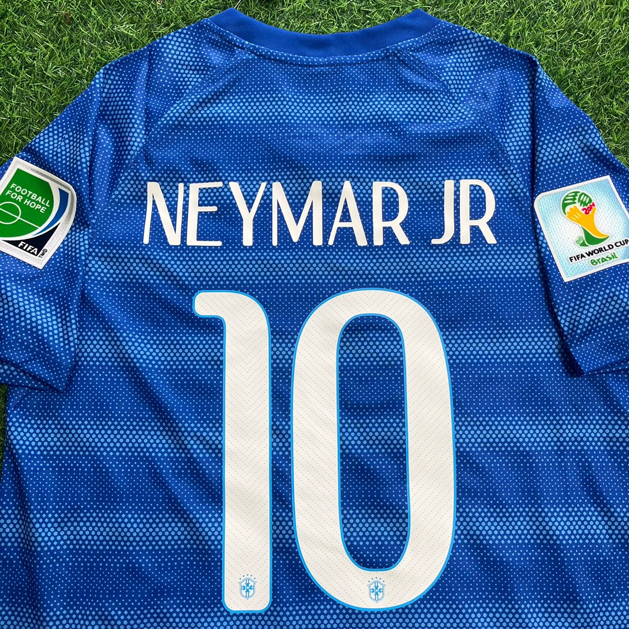 Brazil World Cup 2014 Neymar JR 10- Retro Blue Jersey Trikot