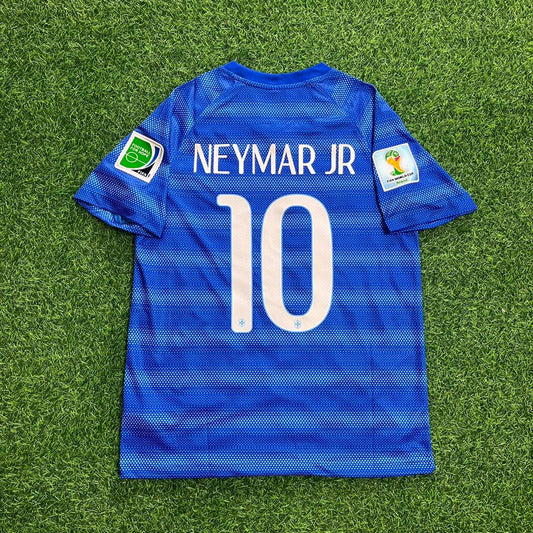Brésil Coupe du Monde 2014 Neymar JR 10 - Maillot Rétro Bleu Trikot