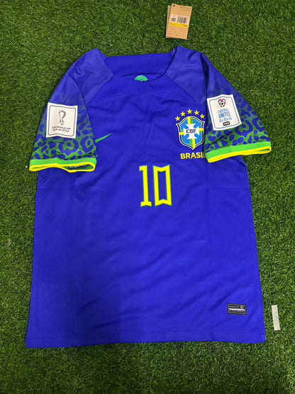 Brazil World Cup 2022 Neymar Jr Retro Football Jersey