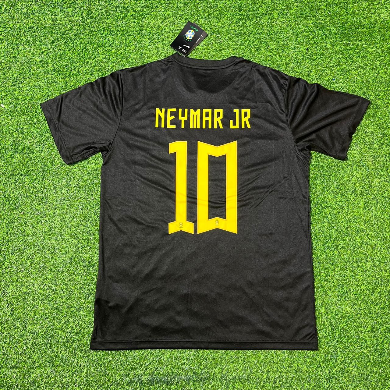 Brazil Neymar Jr Black Retro Football Jersey Kit
