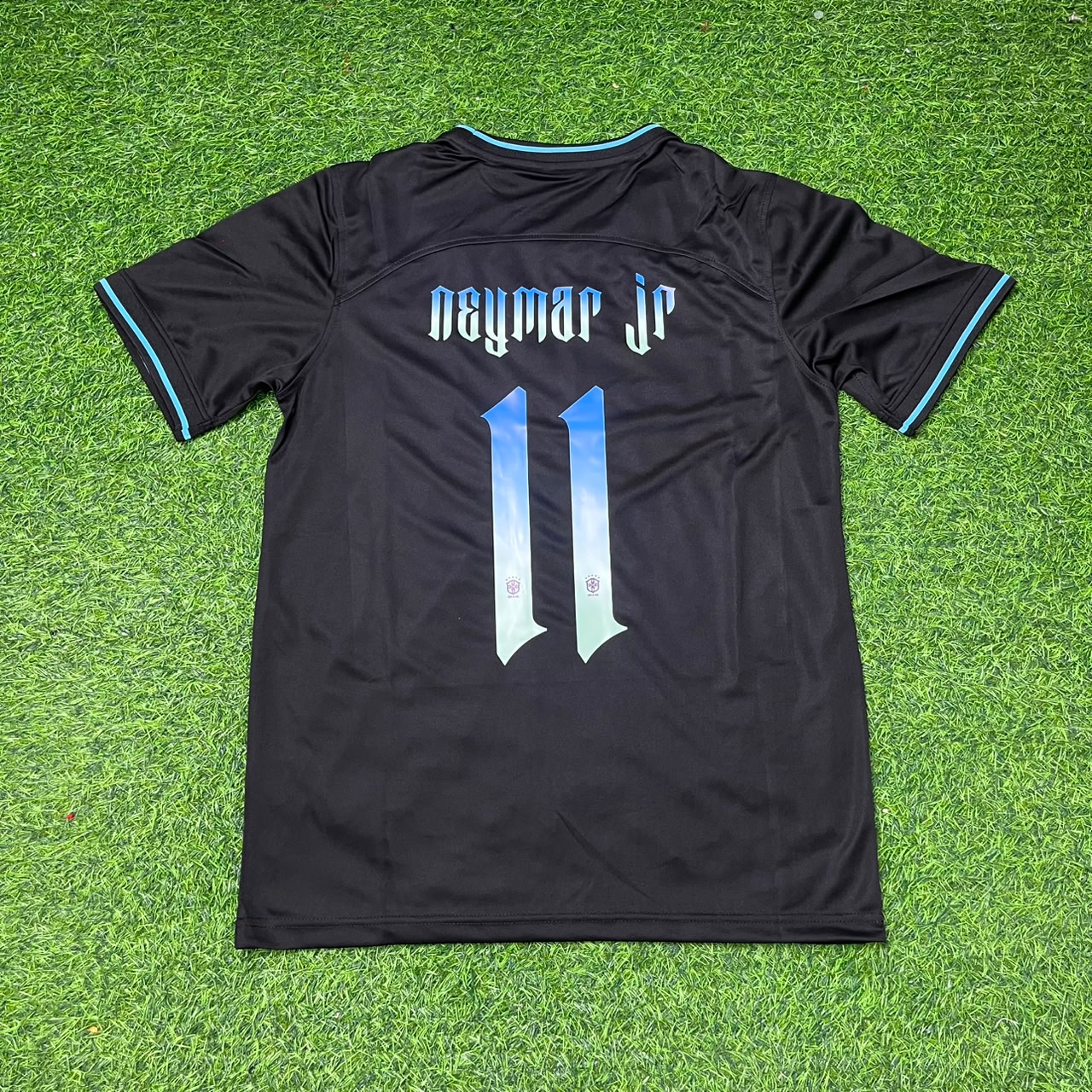 Brazil Neymar Jr Black Special Trap Retro Football Jersey