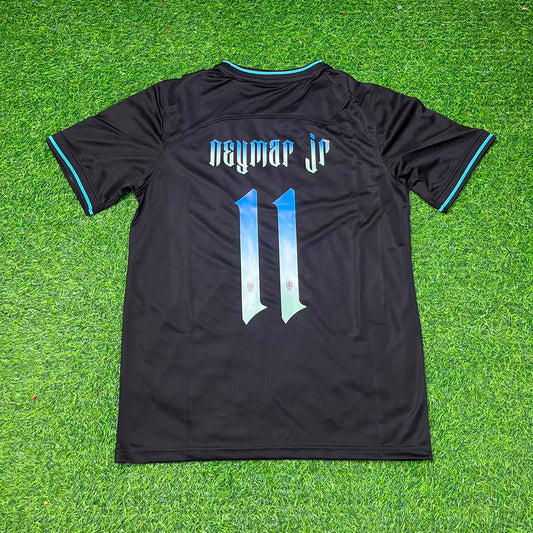 Brazil Neymar Jr Black Special Trap Retro Football Jersey