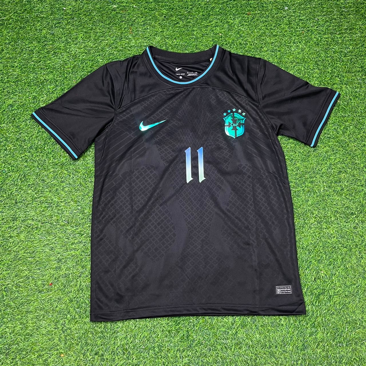 Brazil Neymar Jr Black Special Trap Retro Football Jersey