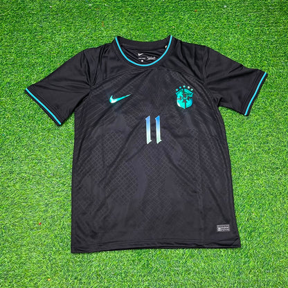 Brazil Neymar Jr Black Special Trap Retro Football Jersey