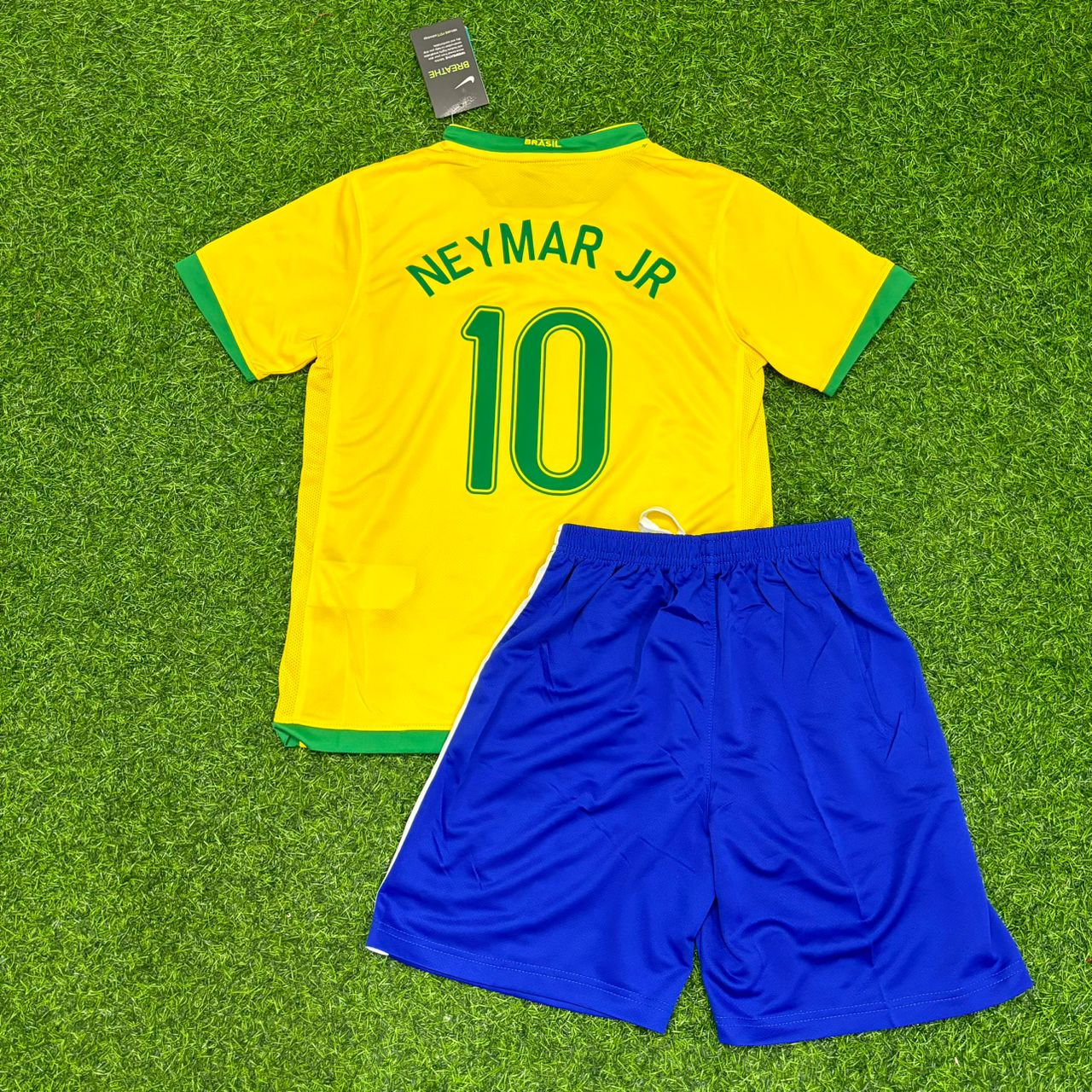 Brazil Neymar Jr Retro Kids Football Jersey