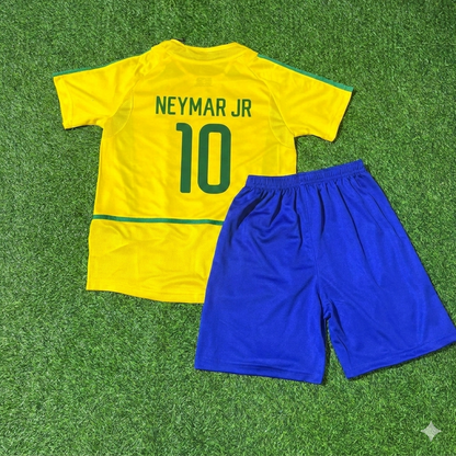 Brazil Neymar Jr. 10- Retro Kids Football Jersey
