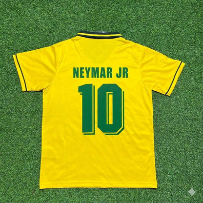 Brazil Neymar Jr #10 Retro Football Jersey
