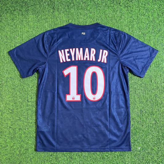 Neymar Jr. #10 PSG Home Blue Retro Football Jersey Trikot Maillot