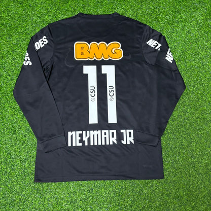 Santos Neymar Jr Black Long Sleeve Retro Football Jersey Kit