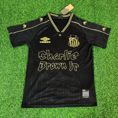 Santos FC Neymar Jr Charlie Brown Black Vintage Special Edition Neymar Jr. Football Jersey