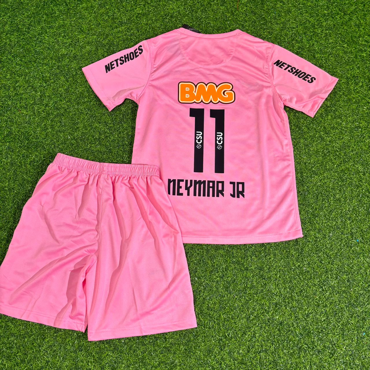 Santos FC Neymar Jr Kids Pink Retro Football Jersey