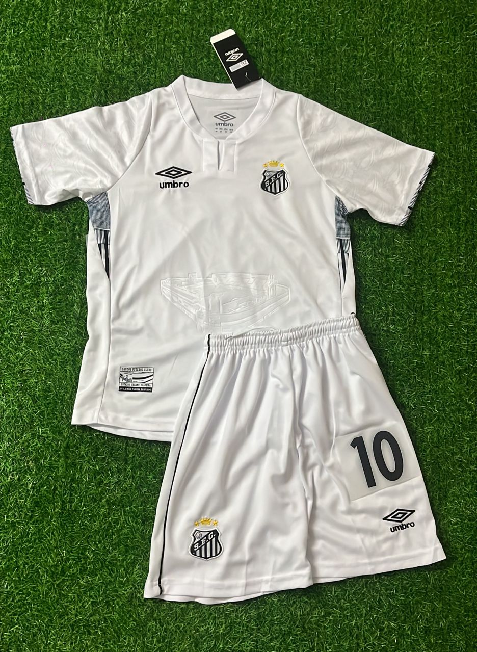 Santos Neymar Jr without Sponsor Kids Kit Jersey KinderTrikot Enfant Maillot Soccer Shirt
