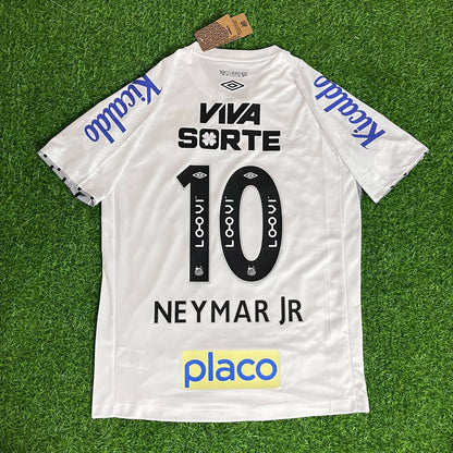 Santos Neymar Jr 10 Home White Retro Kit Football Jersey