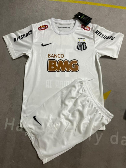Santos FC Neymar Jr White Kid Children Set Retro Football Jersey Trikot