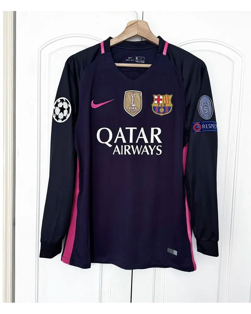 Neymar Jr Barcelona 14/15 Retro Pink Printing Long Sleeve Jersey Maillot Trikot Maglia