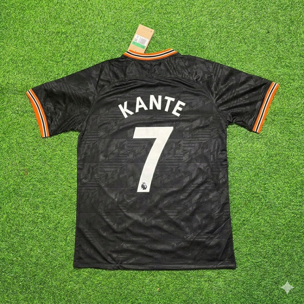 N’golo Kante 7- Chelsea 2019/2020 Away Black Retro Football Jersey Collection