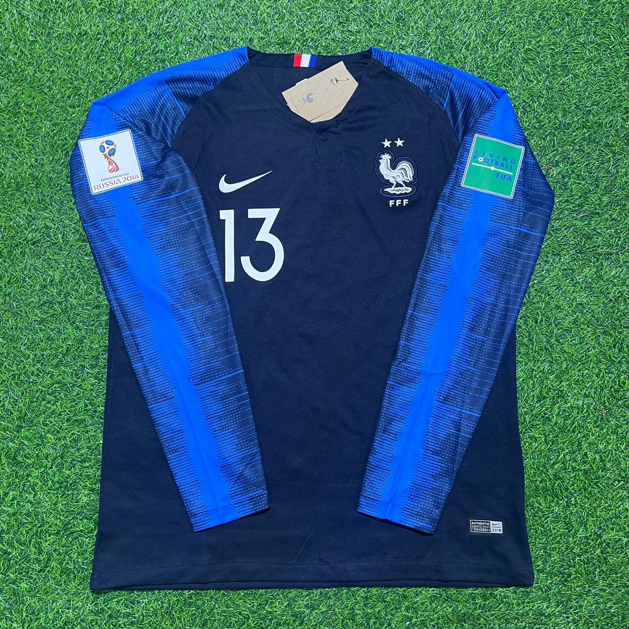 France World Cup 2018 N'Golo Kante Final Long Sleeve Retro Football Jersey Kit
