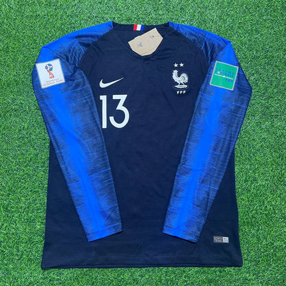 France World Cup 2018 N'Golo Kante Final Long Sleeve Retro Football Jersey Kit