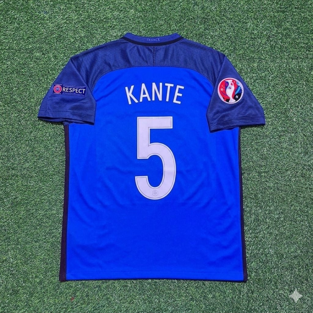 France EURO 2016 N’golo Kante #5 Home Retro Football Jersey