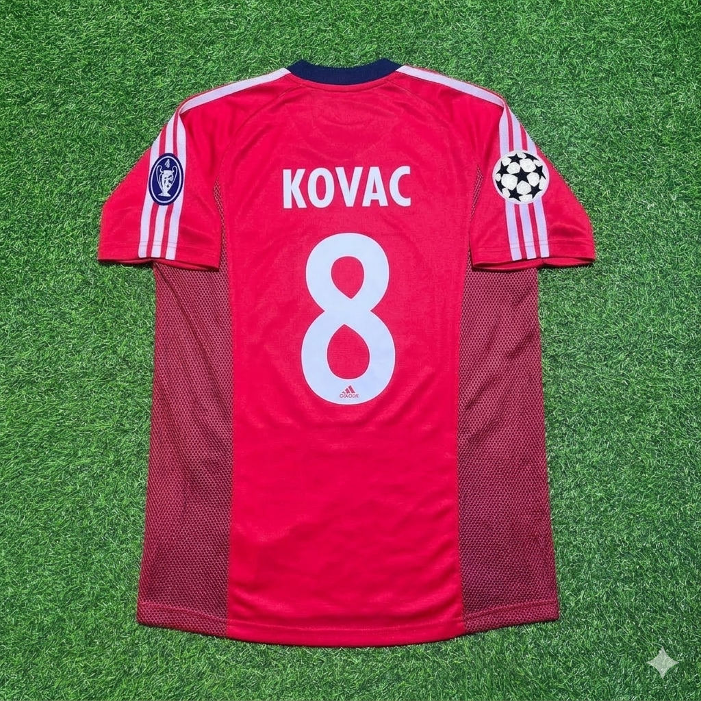 Niko Kovac Bayern München 2002/2003 Season Home Red Retro Football Jersey
