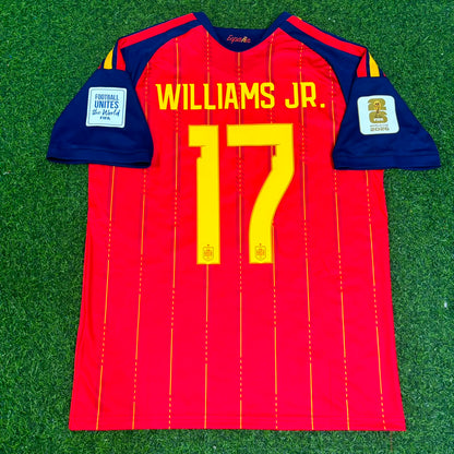 Spain World Cup 2026 Williams Jr. Home Football Jersey