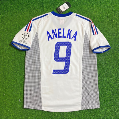 Nicolas Anelka #9 France 2002 World Cup Away White Retro Football Jersey