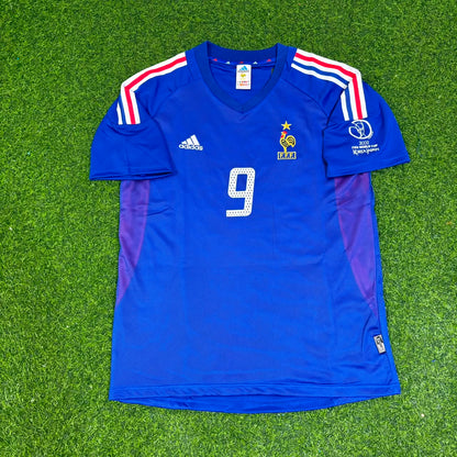 France World Cup 2002 Nicolas Anelka #9 Retro Football Jersey