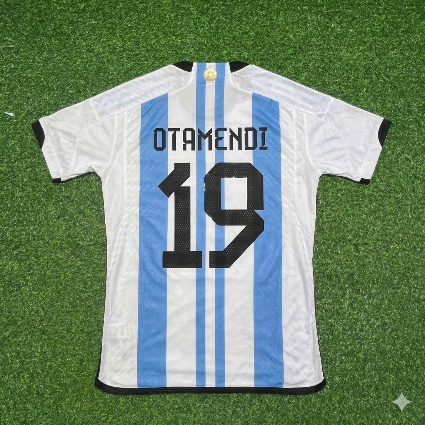 Argentina World Cup 2022 Nicolás Otamendi 19- Qatar Champion Home Football Jersey