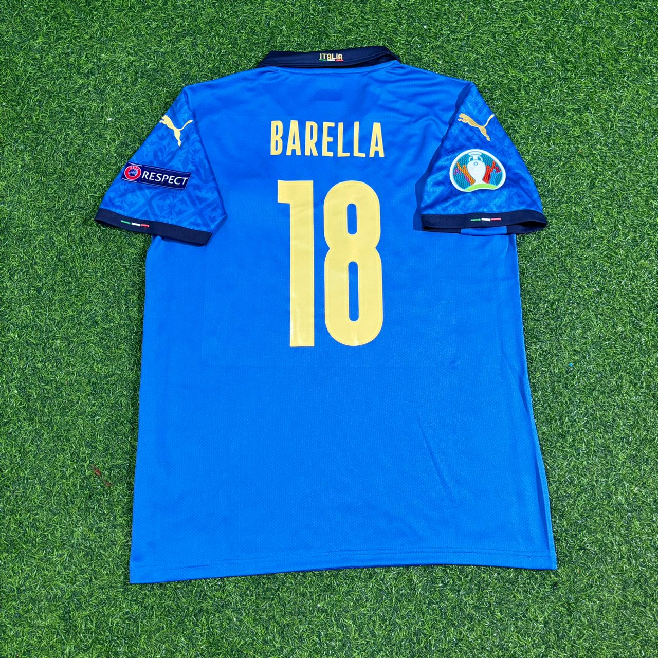 Italy EURO 2020 Nicolò Barella #18 Final Retro Football Jersey