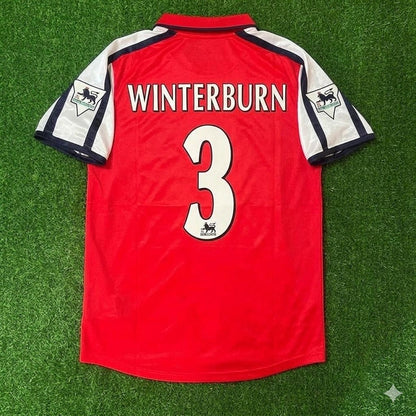 Nigel Winterburn #3 Arsenal 1999-2002 Red White Retro Football Jersey