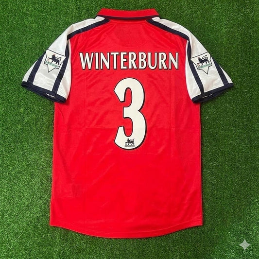Nigel Winterburn #3 Arsenal 1999-2002 Red White Retro Football Jersey