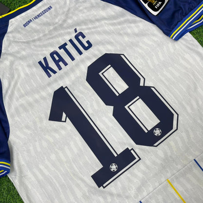 Bosnia and Herzegovina World Cup 2026 Nikola Katić Away White Football Jersey