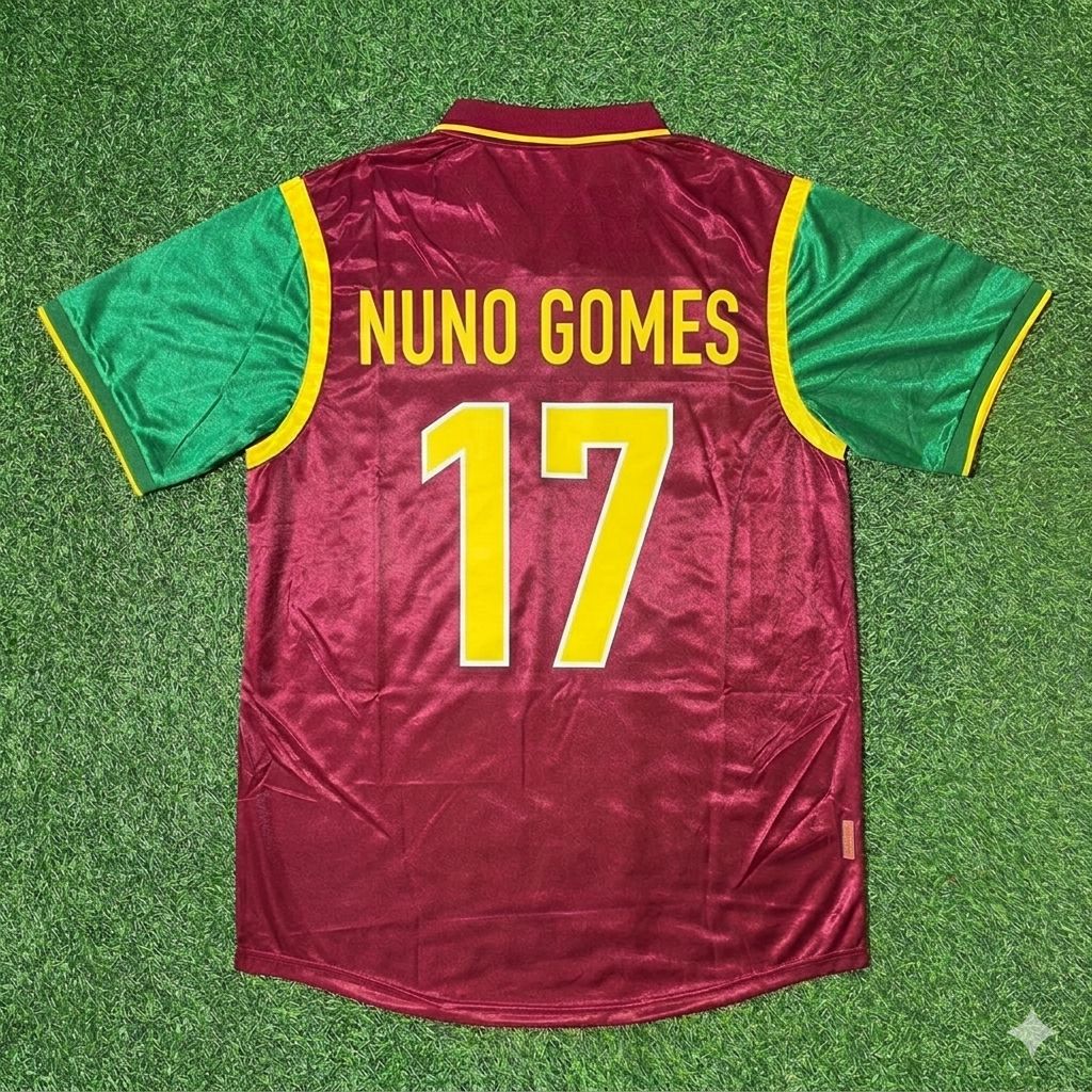 Portugal World Cup 1998 Nuno Gomes #17 Retro Football Jersey
