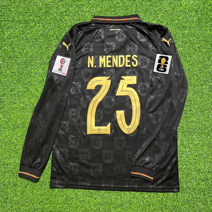 Portugal 2026 Nuno Mendes Home Long Sleeve Soccer Kit Football Jersey
