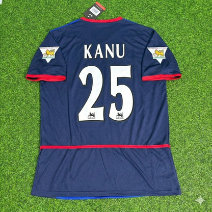 Nwankwo Kanu 25- Arsenal 2002-2004 Black Blue o2 Retro Football Jersey Kit