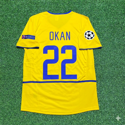 Okan Buruk Inter Milan 2002-2003 Yellow Retro Football Jersey Kit