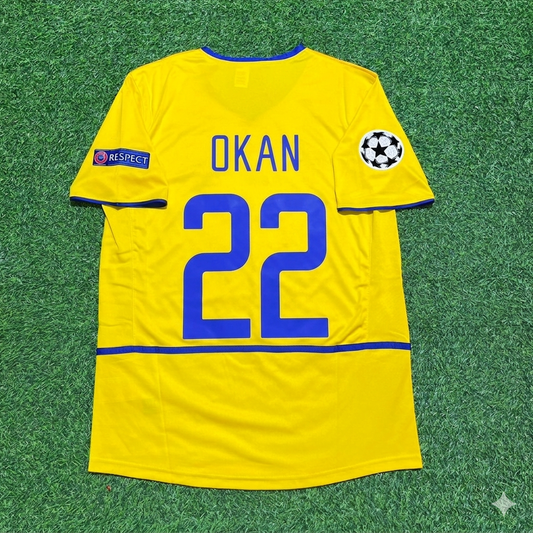 Okan Buruk Inter Milan 2002-2003 Yellow Retro Football Jersey Kit