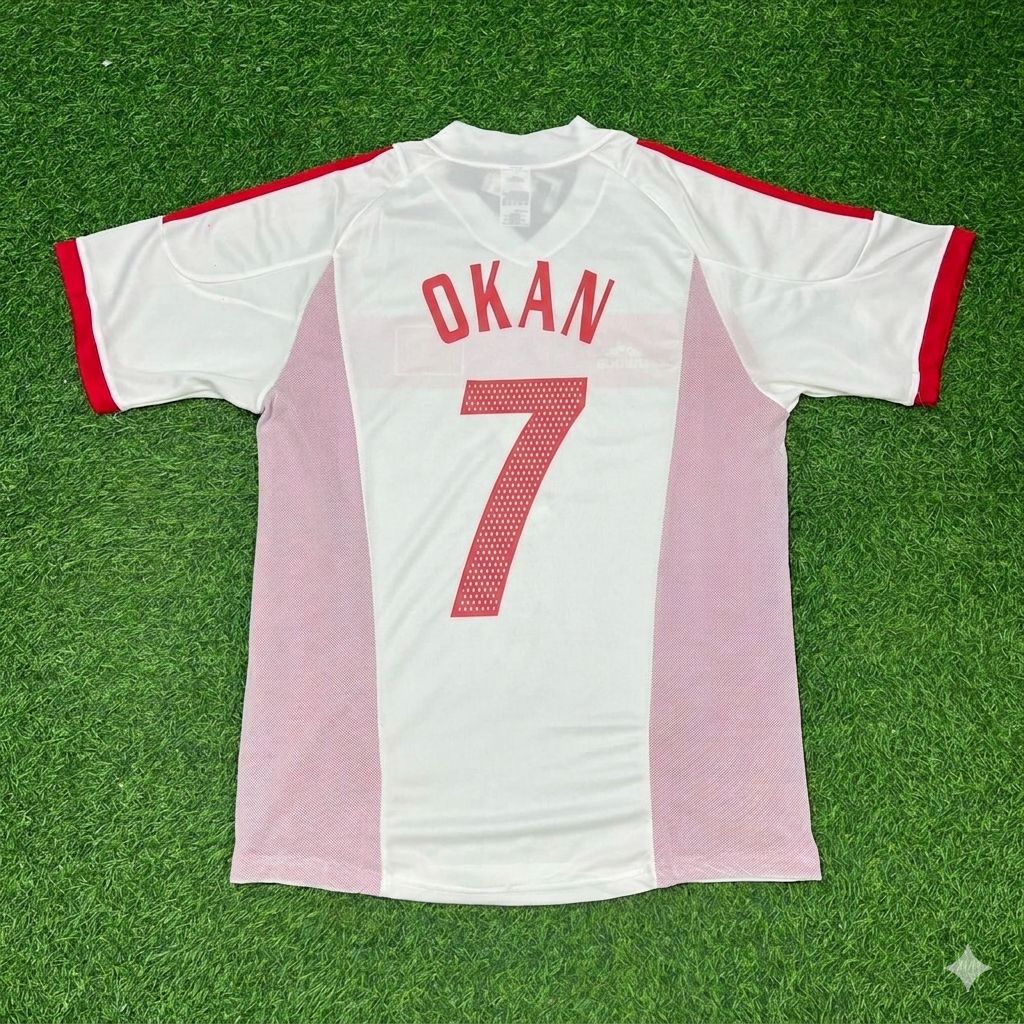 Turkey Türkiye World Cup 2002 Okan Buruk White Retro Football Jersey