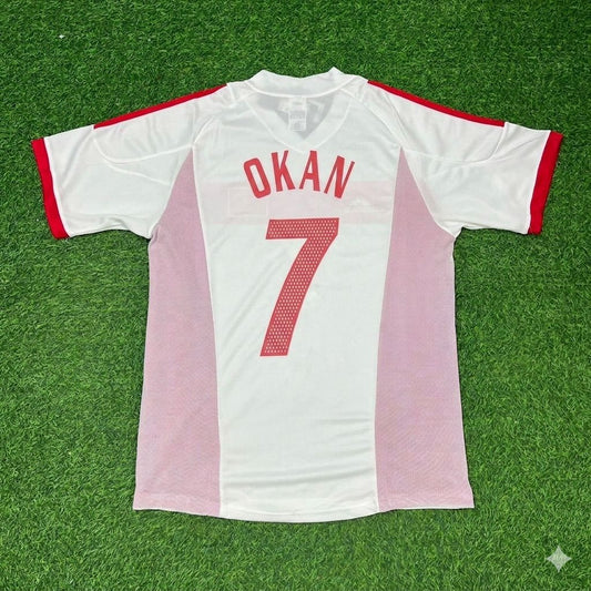 Turkey Türkiye World Cup 2002 Okan Buruk White Retro Football Jersey