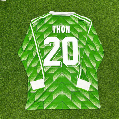 Germany World Cup 1990 Olaf Thon Green Long Sleeve Football Jersey