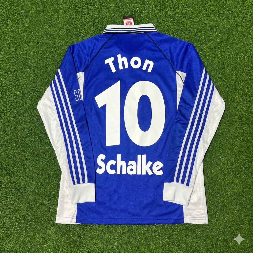Olaf Thon #10 Schalke 04 1998-2000 Langarm Retro Fussballtrikot Jersey