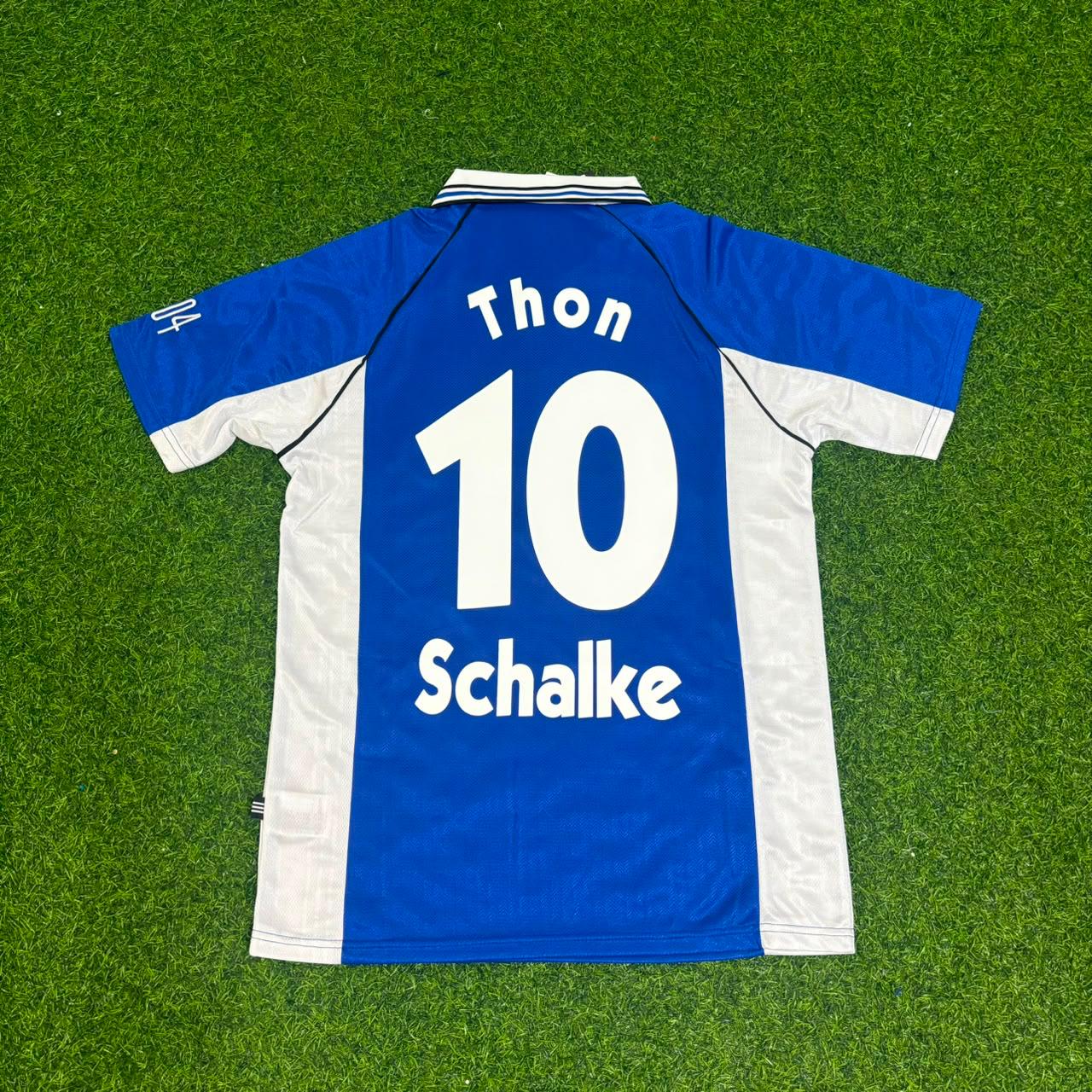 Olaf Thon FC Schalke 04 1999/2000 Blaues Heimtrikot Retro Fußballtrikot Jersey
